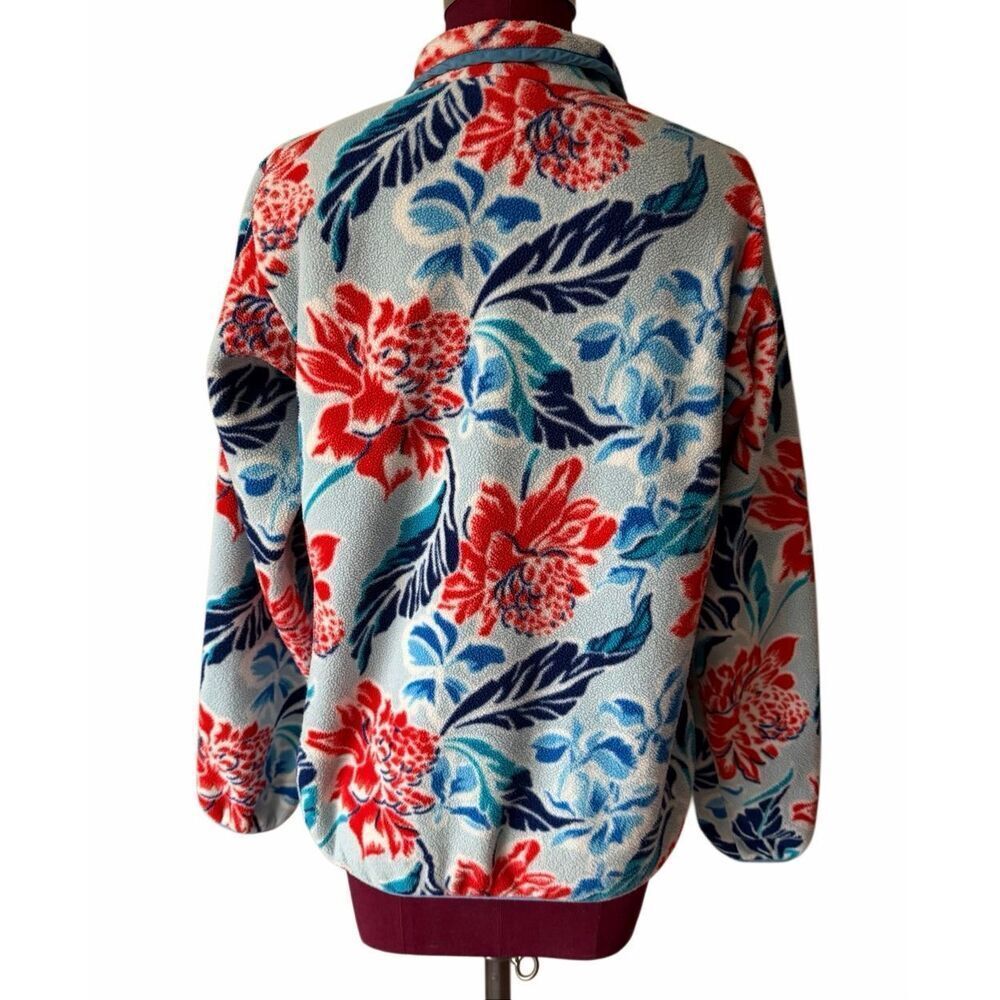 Patagonia Women's Pullover Jacket Lightweight Synchilla Snap-T Manoa Floral Blue - Picture 3 of 9